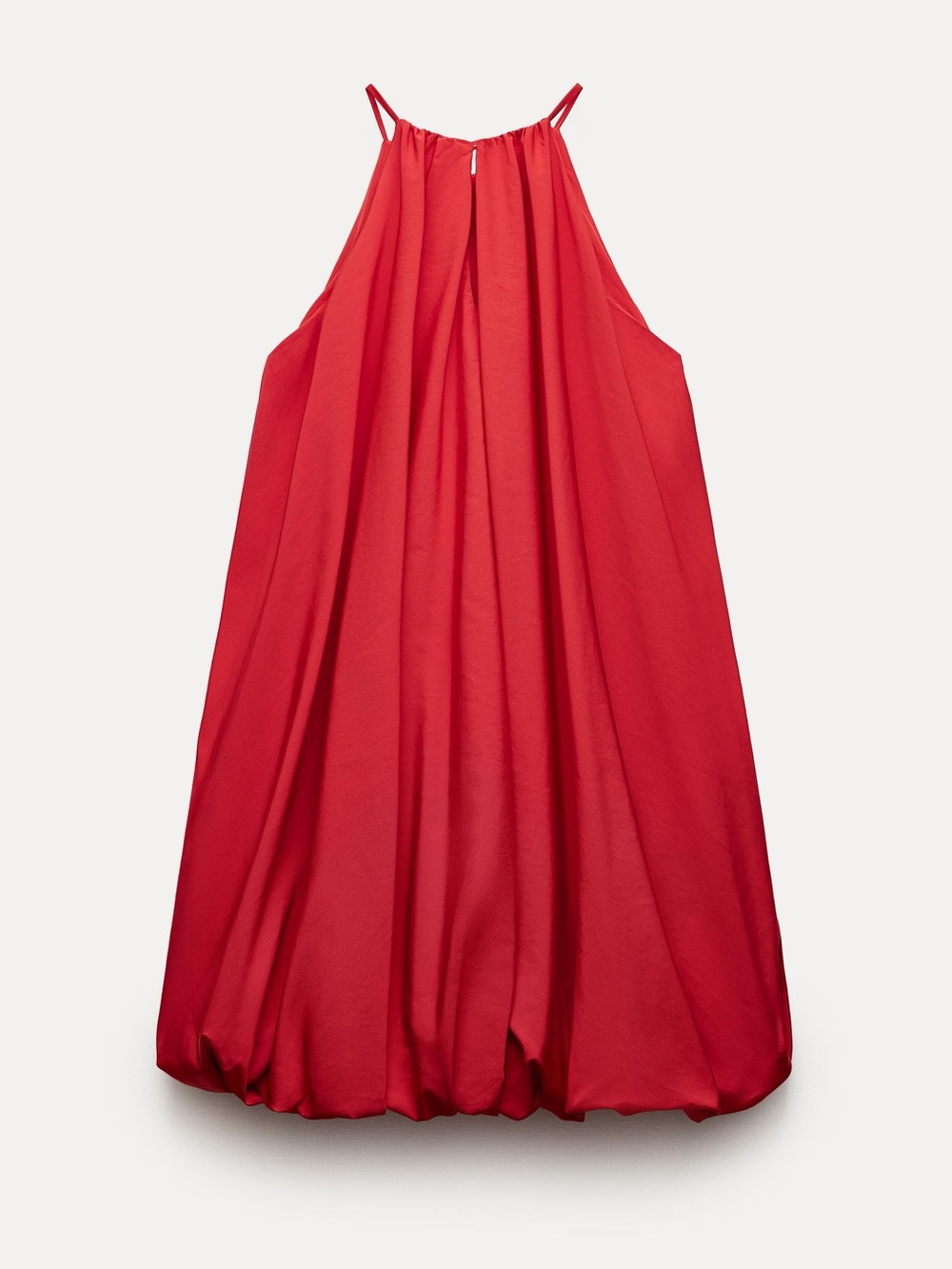 ZARA Bright Red Halter Balloon Bubble Mini Dress S